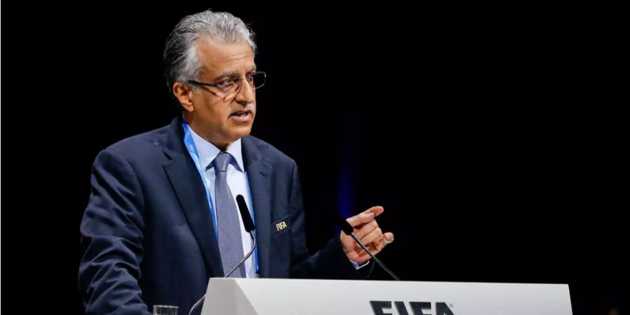 Der Scheich Salman bin Ibrahim al-Chalifa spricht an einem Kongress der Fifa.