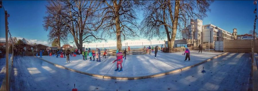 Zum zweiten Mal kann man beim Schlittschuhlaufen den Bodensee bestaunen - zvg