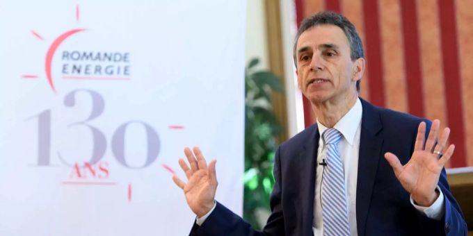 Pierre-Alain Urech, CEO der Romande Energie, spricht während einer Pressekonferenz in Lausanne im Jahr 2016. Romande Energie Holding