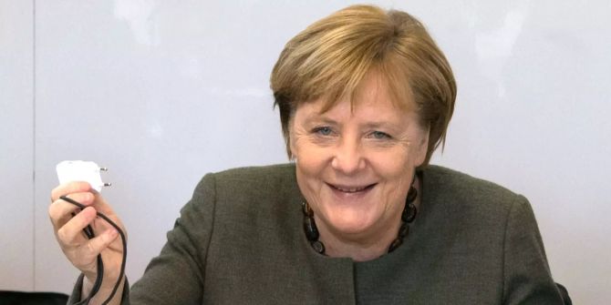 Bundeskanzlerin Angela Merkel bei einer Klausurtagung.