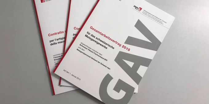 Der Gesamtarbeitsvertrag 2015 für das Schweizerische Metzgereigewerbe. (Archivbild) gav
