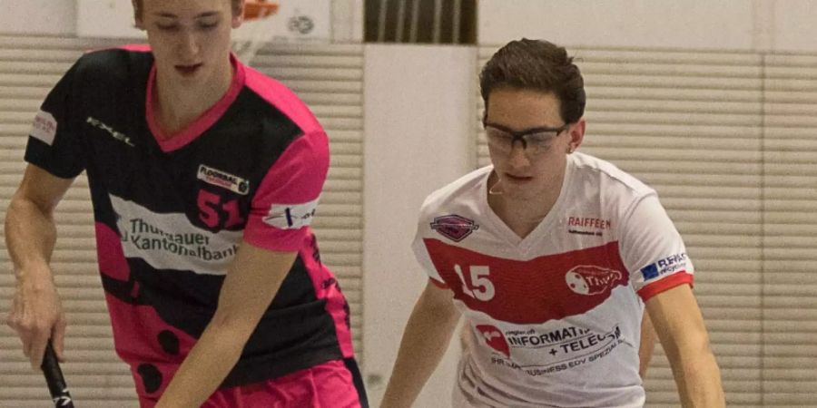 Matěj Hronek bei seinem ersten U21A-Spiel in den Farben von Floorball Thurgau (Foto: Floorball Thurgau, Sandro Schmuki)
