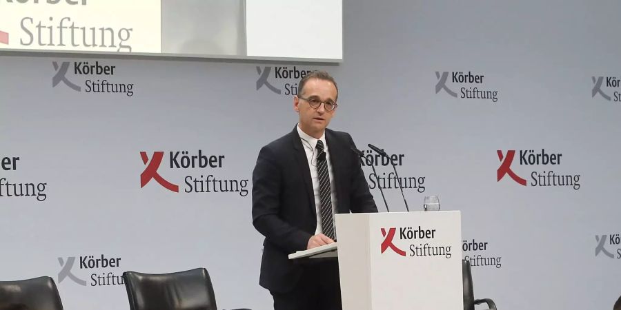 Heiko Maas (SPD), Bundesaussenminister, hält eine Rede.