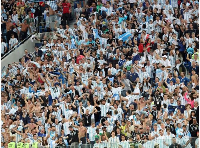 Argentinische Fans an der WM 2018 in Russland.