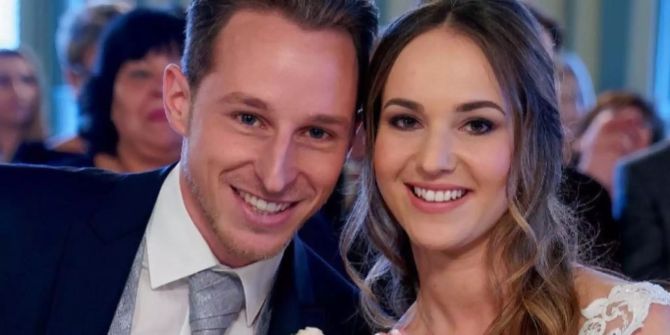 Luca Zuffi und seine Laura bei der Hochzeit.