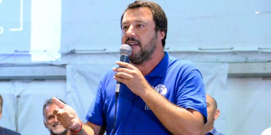 Italiens Innenminister Matteo Salvini spricht an einem Parteitag der Lega.