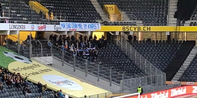 «Wir sind dann mal im Knast»: die GC-Fans erlauben sich gegen YB einen Scherz. YB GC