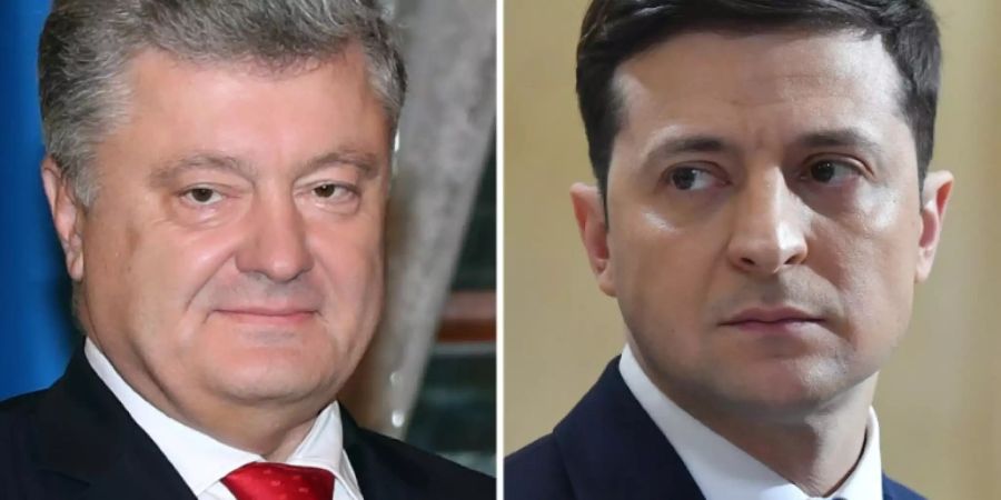 Präsident Poroschenko (l.) und Komiker Selenski