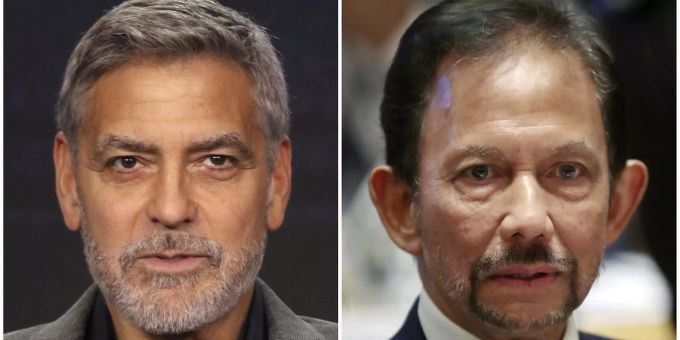 George Clooney (links) brunei homosexuelle
