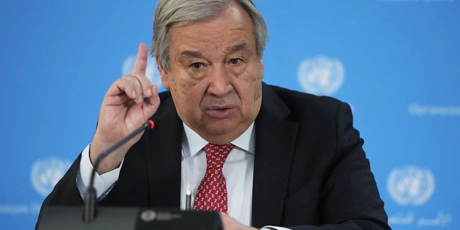 ARCHIV - António Guterres, Generalsekretär der Vereinten Nationen (UN), spricht während eines Besuchs im UN-Büro in der kenianischen Hauptstadt. UN-Generalsekretär Guterres hat sich zutiefst enttäuscht über den russischen Ausstieg aus dem Getreideabkommen gezeigt. Foto: Khalil Senosi/AP/dpa