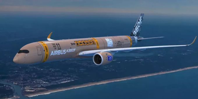 Der neue Airbus A350F wird zum fliegenden Paket. paket a350f