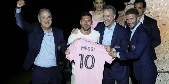 Messi wird in Miami vorgestellt. lionel messi inter miami