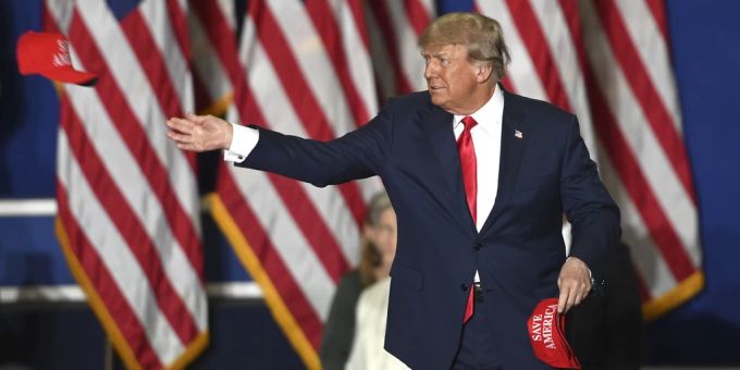 Donald Trump bei einem Auftritt in Michigan im Herbst 2022. Trump