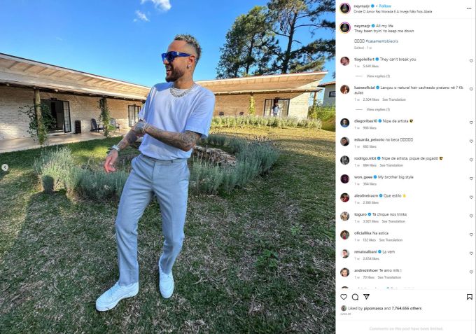 Neymar auf Instagram. Neymar