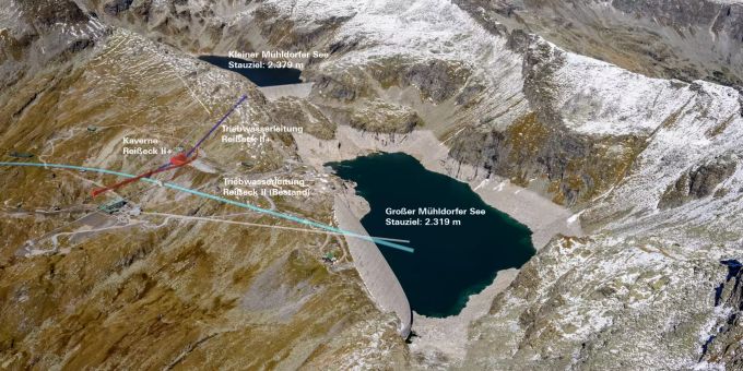 Neues Kavernenkraftwerk auf 2.300 Meter Seehöhe: Hier baut Verbund AG «Reisseck II plus». Verbund AG