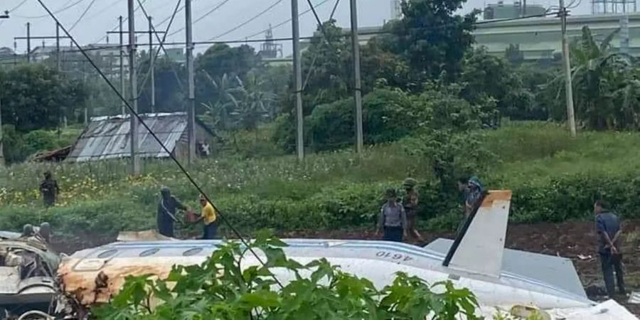Militärflugzeug in Myanmar abgestürzt