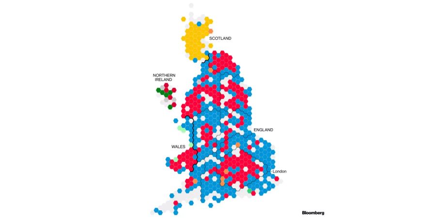 Die britische Insel ist blau gefärbt.