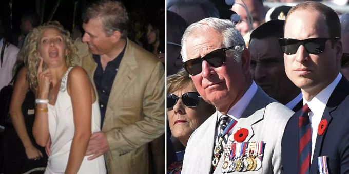 Prinz Charles und sein Sohn Prinz William (rechts) sollen den Skandal-Prinzen Andrew zu Fall gebracht haben. rücktritt queen elizabeth plant