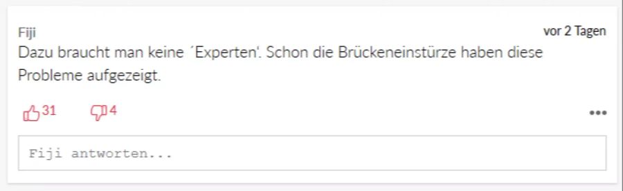 Ein User erinnert an das Unglück in Genua 2018.