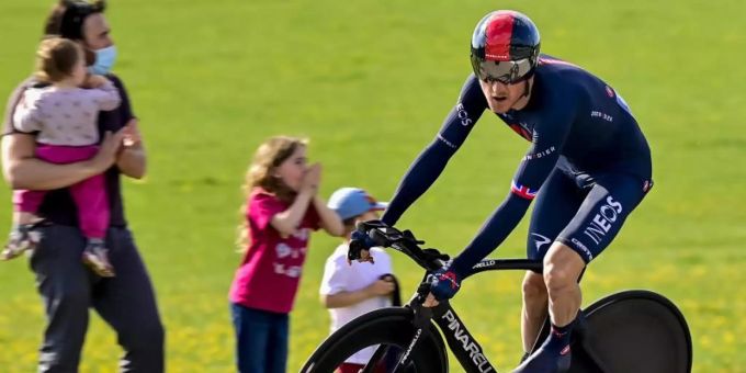Geraint Thomas hat die Tour de Romandie gewonnen. Foto: Jean-Christophe Bott/KEYSTONE/dpa tour de romandie