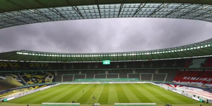 RB Leipzig gegen Borussia Dortmund: Blick ins Olympiastadion Berlin. Foto: Maja Hitij/Getty-Pool/dpa RB Leipzig gegen Borussia Dortmund: Blick ins Olympiastadion Berlin. Foto: Maja Hitij/Getty-Pool/dpa
