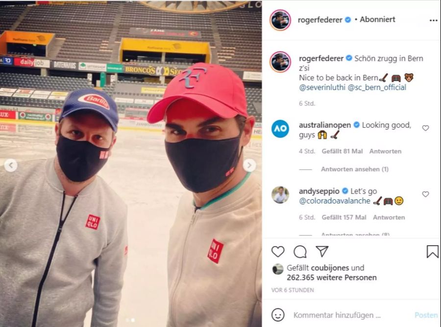 Der Maestro besucht das Stadion zusammen mit Coach Severin Lüthi.