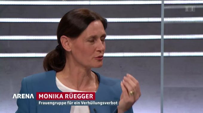 Für Monika Rüegger ist der Niqab ein Symbol der Unterdrückung. «Arena»