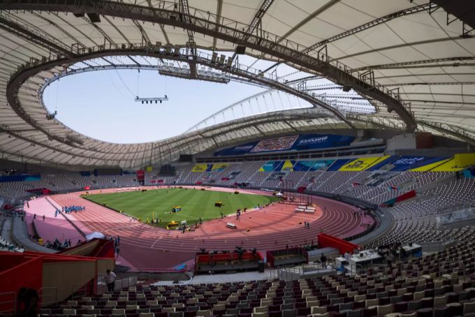 Das Khalifa Stadium hat auch eine Tartan-Bahn und kann für verschiedene Events eingesetzt werden. WM 2022