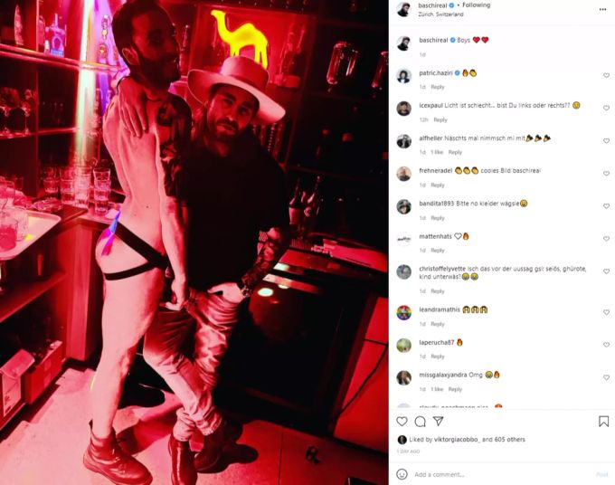 Baschi postet ein Foto mit einem blüttelnden Mann – die Fans feiern es! Baschi