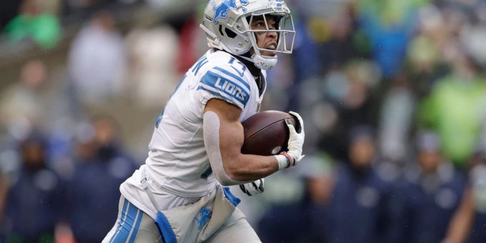 Ist beim Pro Bowl dabei: Amon-Ra St. Brown von den Detroit Lions. Ist beim Pro Bowl dabei: Amon-Ra St. Brown von den Detroit Lions.