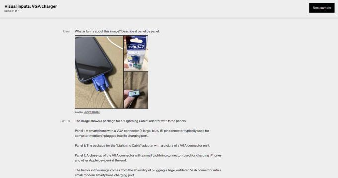 GPT-4 kann sogar analysieren, was ein Bild lustig macht. OpenAI GPT 4