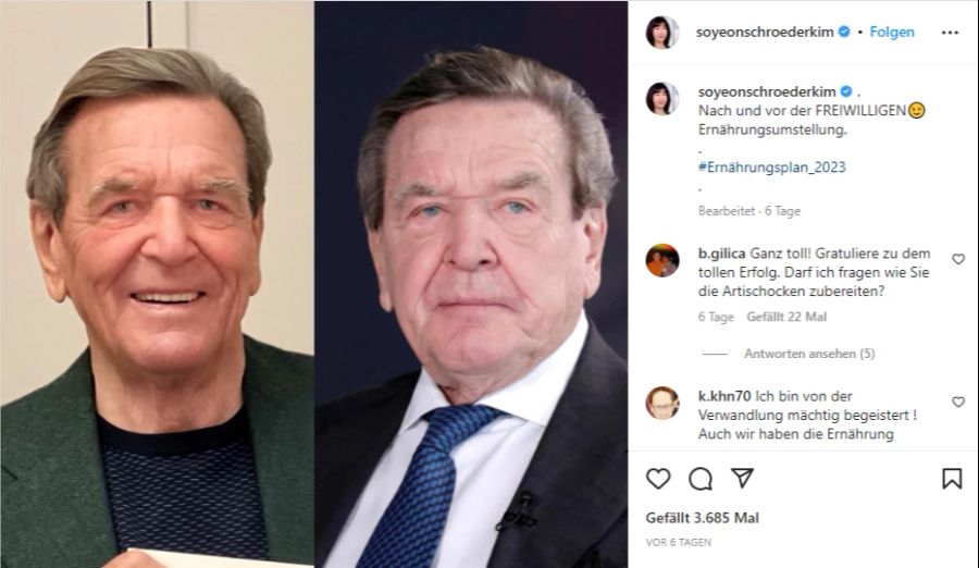 Gerhard Schröder wurde auf eine strikte Diät gesetzt.