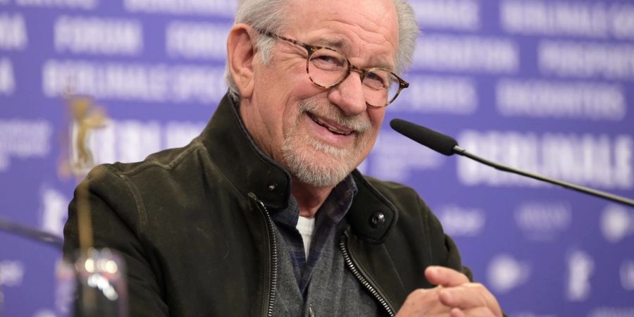 US-Regisseur Steven Spielberg auf einer Pressekonferenz der Berlinale.