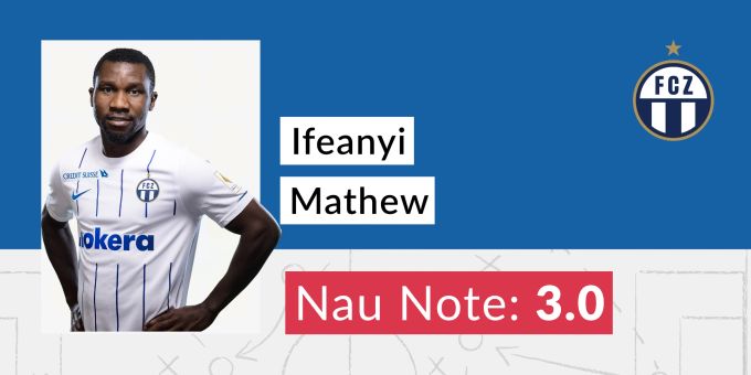 Die Nau.ch-Note für Ifeanyi Mathew vom FC Zürich. Ifeanyi Mathew