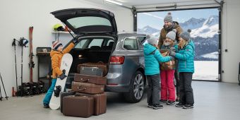 Garage, Alpen, Kombi, Familie, Urlaub