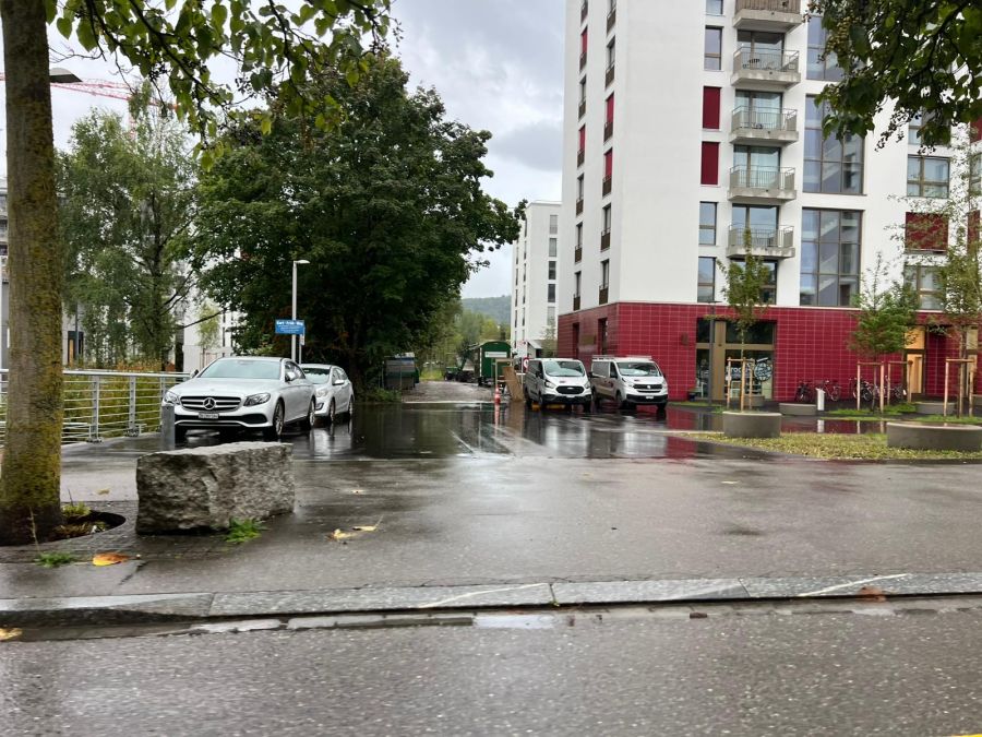 Trotz Autoverbot wimmelt es nur so von Autos in der gesamten Leutschenbach-Siedlung.