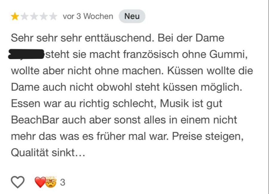 Eine Sexarbeiterin wird kritisiert, weil sie nicht «ohne Gummi machen» wollte.