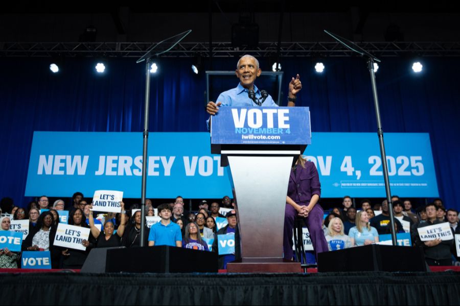 Barack Obama trat bei einer Wahlkampfveranstaltung in New Jersey auf.