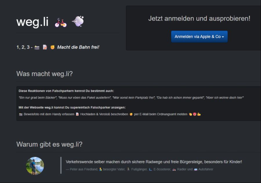 autofahrer app weg.li