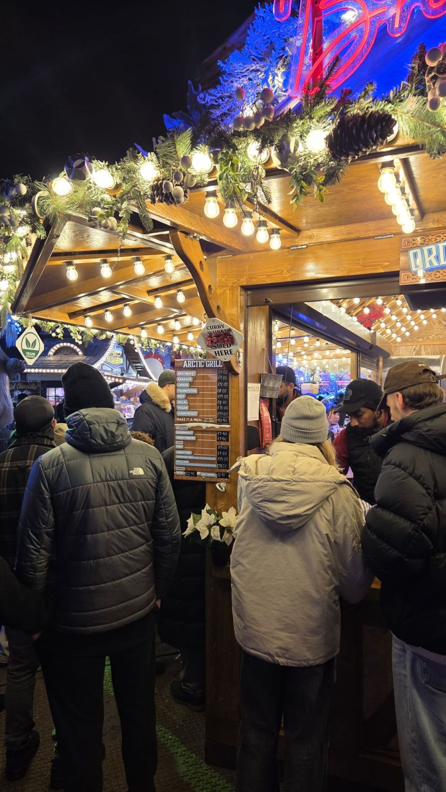 Eine Bratwurst gibt es ebenfalls für 9 Pfund.