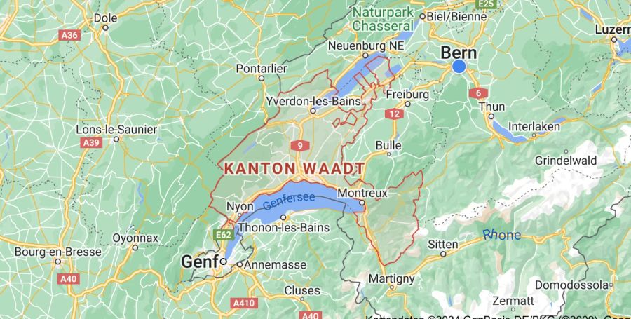 Kanton Waadt auf KArte