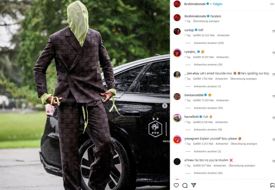 Ibrahima Konate nennt seinen Auftritt auf Insta «gesichtslos».