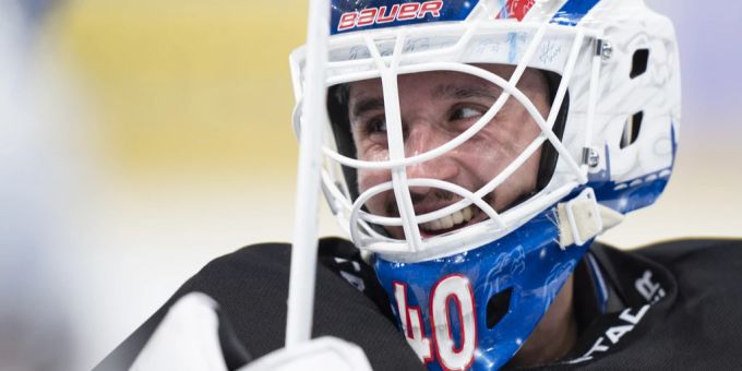 Grosses Lachen bei Robin Zumbühl: Er hat bei seinem Saisondebüt die Null gehalten. Zumbühl ZSC Lions
