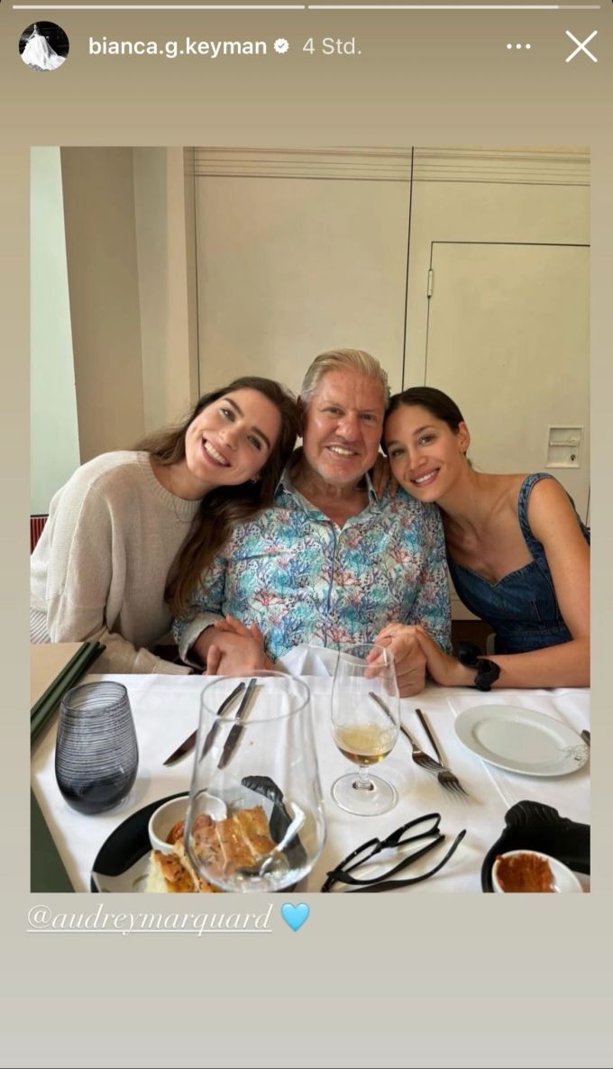 Jürg Marquard mit Tochter Audrey (links) und Stieftochter Bianca Gubser Keyman. Jürg Marquard