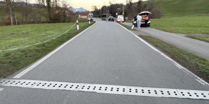 Unfallstelle in Rapperswil-Jona. Unfallstelle in Rapperswil-Jona.