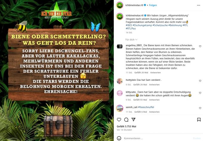Laut Verantwortlichen sollen Yeliz Koc und ihre Mitstreiter ihre Belohnung nun nachträglich erhalten. Dschungelcamp Fehler Yeliz Koc