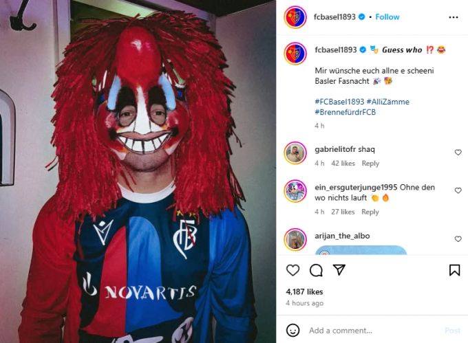 Wer hätte Xherdan Shaqiri auf diesem Foto im Fasnachts-Trikot des FC Basel erkannt? Xherdan Shaqiri FC Basel