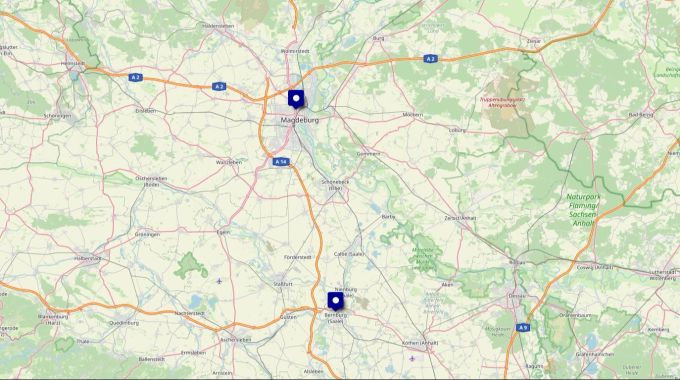 Der mutmassliche Täter vom Weihnachtsmarkt soll in Bernburg, südlich von Magdeburg, in einer Klinik als Arzt tätig gewesen sein. Bernburg Magdeburg Karte Weihnachtsmarkt