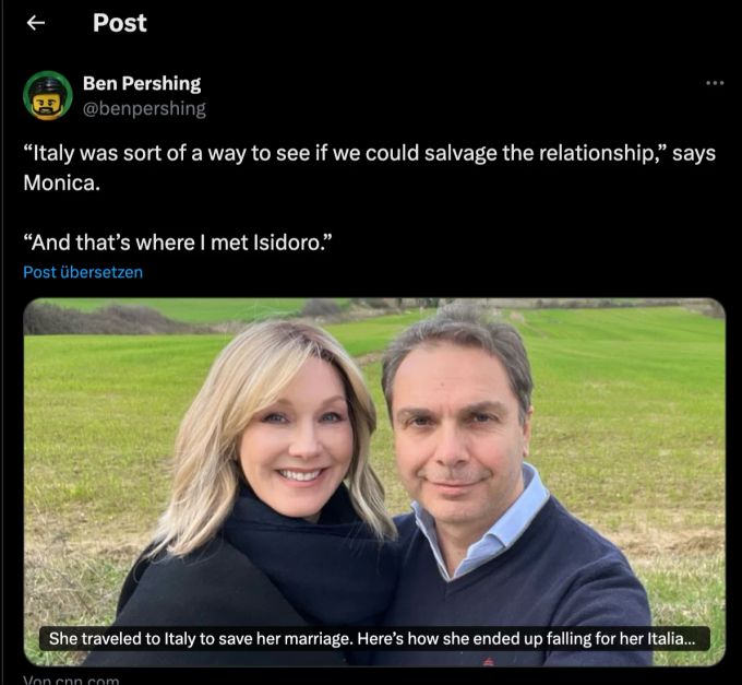 Heute leben Monica und Isodoro glücklich gemeinsam in Italien. Monica und Isodoro