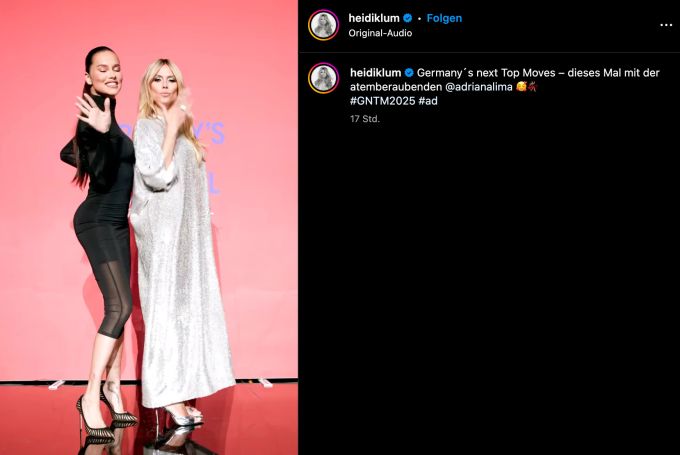 Adriana Lima war zu Gast bei Heidi Klum. gntm 2025